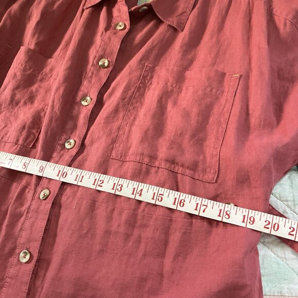 NWT White Stuff Reno Linen Midi Shirt Dress Womens 12 Pink Coastal Beach Boho - Picture 9 of 13